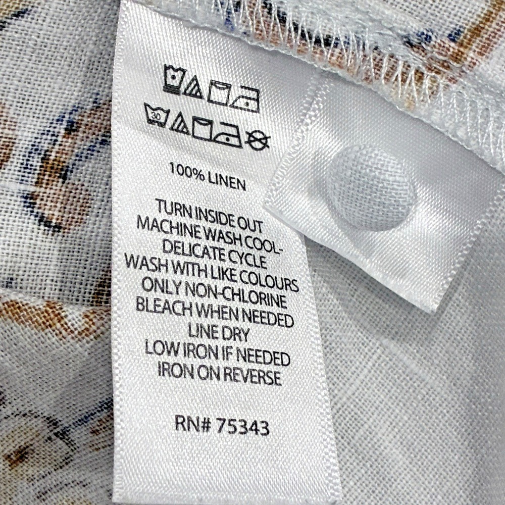 Joie 100% Linen Pastel Blue Floral Sleeveless Top Womens XL Coastal Beach Resort - Picture 6 of 10